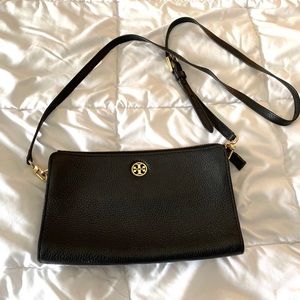 Tory Burch Robinson Pebbled Clutch Removable Strap